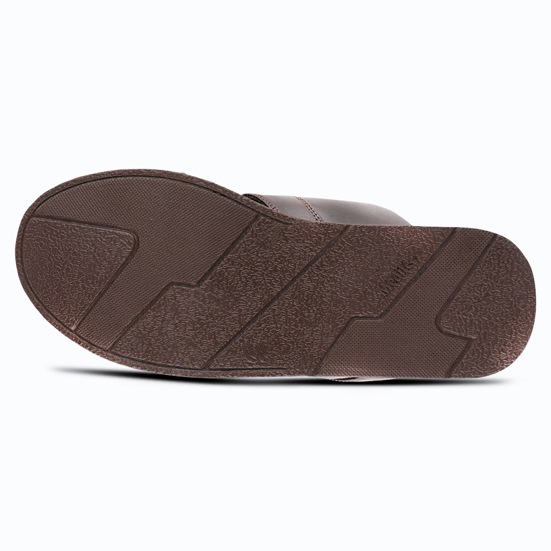 Super Comfortable Men’s Leather Slippers with Toe Ring